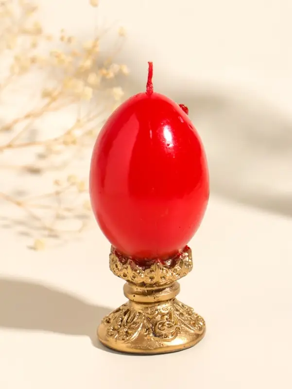 Свеча декоративная "Пасхальное яйцо вензельное" 4,5х10 см, 85 гр