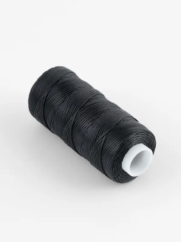 Нитки вощёные, плетёные, плоские, 150D/16, 0.8 мм, 50 &plusmn; 2 м, цвет чёрный