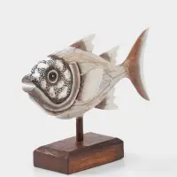 Сувенир "Рыба" дерево 25х7х18 см, цв. белый