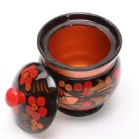 Солонка с крышкой &laquo;Ягодка&raquo;, 9&times;6.5 см, хохлома, дерево, МИКС