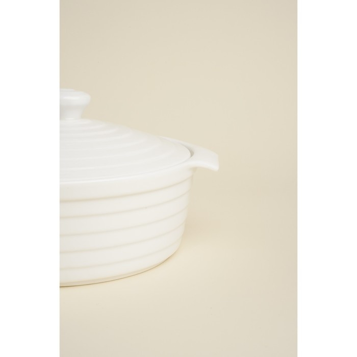 Кастрюля из жаропрочной керамики Доляна «Бруно», 1,57 л, 24,5×21,5×8 см, цвет белый Кастрюля из жаропрочной керамики Доляна «Бруно», 1,57 л, 24,5×21,5×8 см, цвет белый