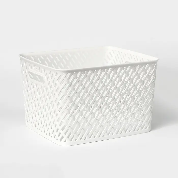 Корзина для хранения Альтернатива &laquo;Плетёнка&raquo;, пластик, 35&times;29&times;22.5 см, белая