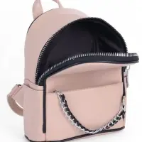 Рюкзак-мини женский на молнии, с карманом, размер 21&times;12&times;27 см, бежевый
