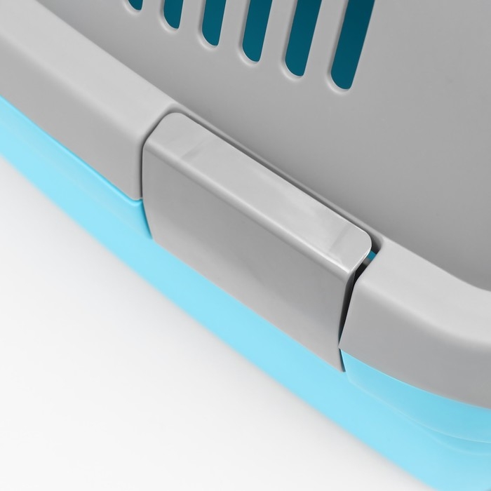 Переноска пластиковая  Переноска пластиковая "Неон" 48х32х29,5 см, вес животного до 12 кг, серо-голубая