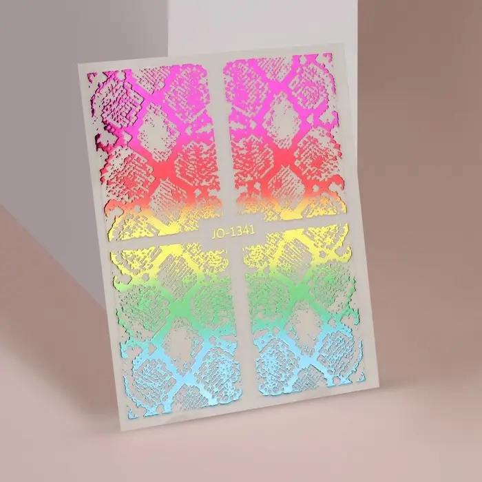 Наклейки для ногтей «Волшебная змея», фольгированные, разноцветные