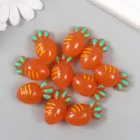 Бусина для творчества пластик "Морковка" 3,2х2,3х1,5 см