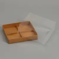 Коробка для муссовых пирожных 4 штуки, 17&times;17&times;6 см, крафт