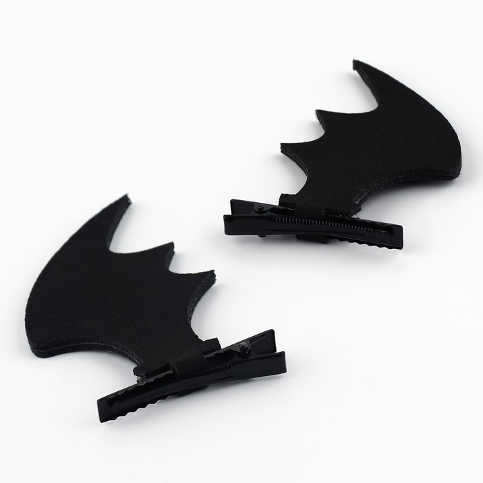 Заколки для волос ушки «Крылья», черные, 2 шт, 11 х 12 см Заколки для волос ушки «Крылья», черные, 2 шт, 11 х 12 см