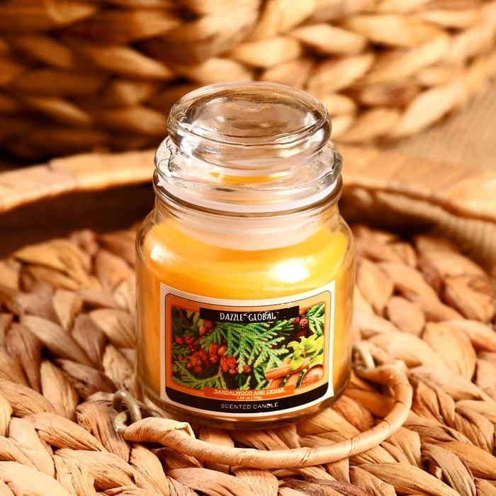 Свеча в банке Свеча в банке "Сандал и кедр" 100 гр (вес брутто 247 г) 6х9х9 см