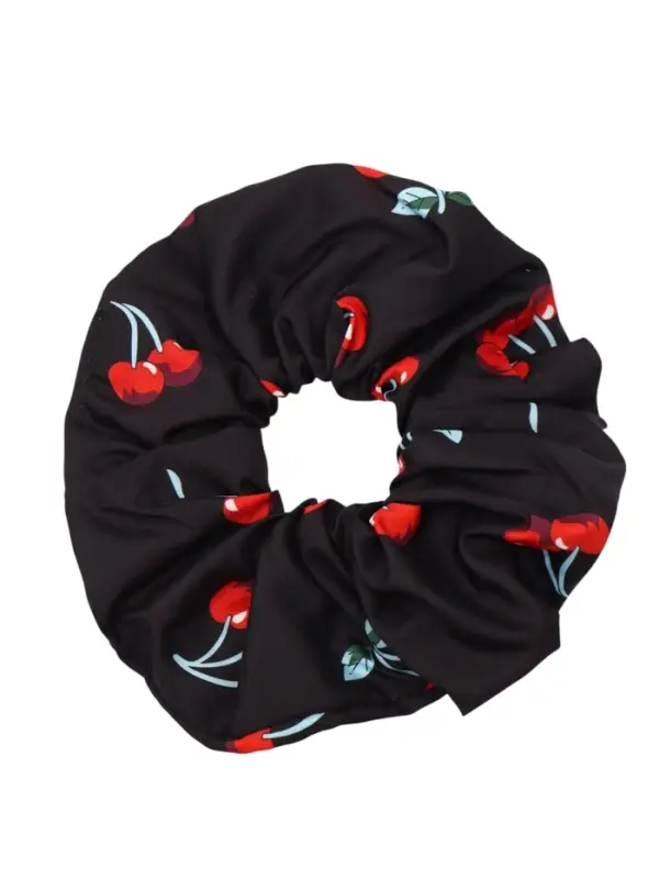 Резинка для волос "Орбита гранд" вишенки, 15 см, чёрный