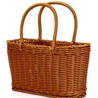 Корзина пластик 29 х 16 х 16 см, ручка17 см коричневый