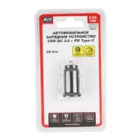 USB автомобильное зарядное устройство AVS 2 порта UC-614 (USB QC 3.0+PD Type C)
