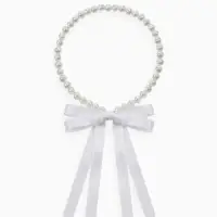 Бусы &laquo;Бантик&raquo;, жемчужины с завязкой, белые, 40 см