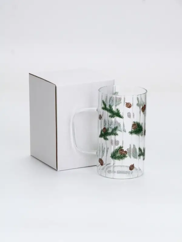 Кружка стеклянная «Шишки», 350 мл