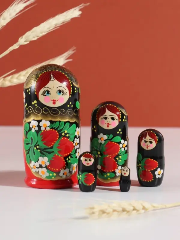 Матрёшка дерево &laquo;Анна&raquo;, хохлома, 5-кукольная, 11 см