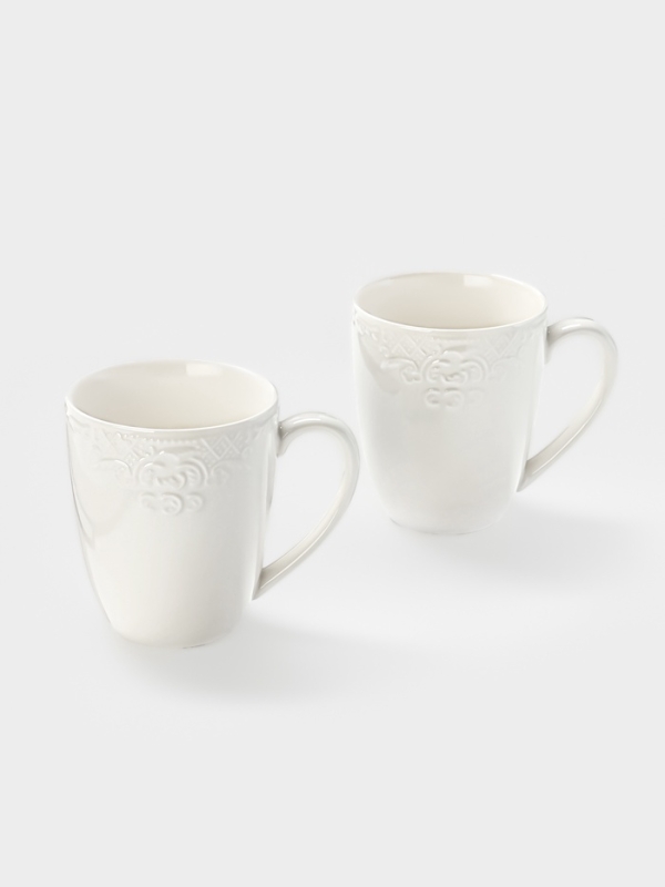 Набор кружек WY Venecia, 400 мл, набор 2 шт., фарфор, белые Набор кружек WY Venecia, 400 мл, набор 2 шт., фарфор, белые