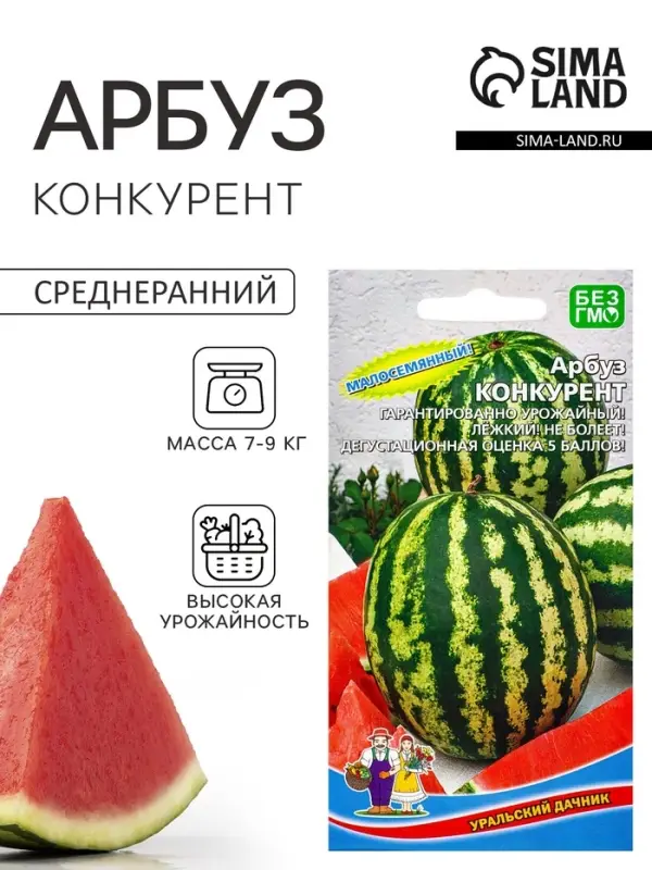 Семена Арбуз Конкурент (УД) Е/П , Е/П,  10 шт.