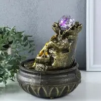Фонтан настольный с подсветкой &laquo;Ганеша у фонтана с лотосом&raquo;, 16&times;16&times;21 см