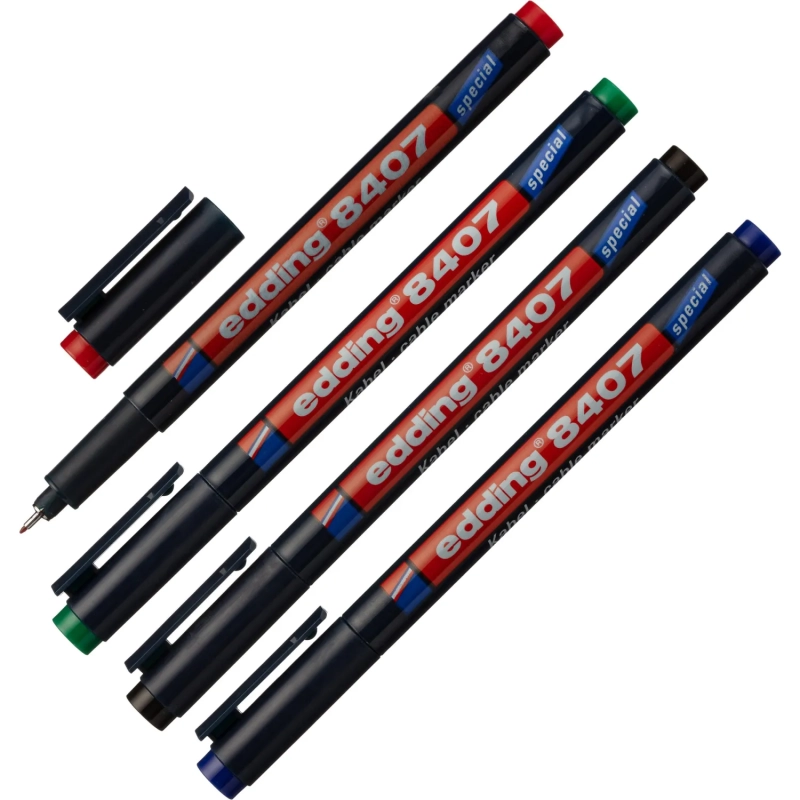 Маркер Для кабеля EDDING E-8407/S 0,3мм 4 цв.