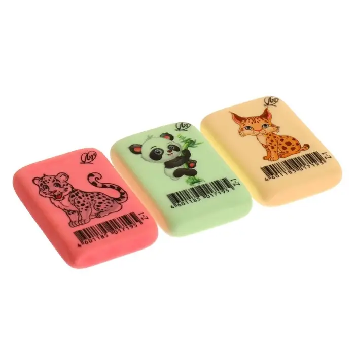 Ластик Луч Ластик Луч "ZOO" Z1, термопластичная резина (35 х 25 х 8 мм) пастельный, МИКС