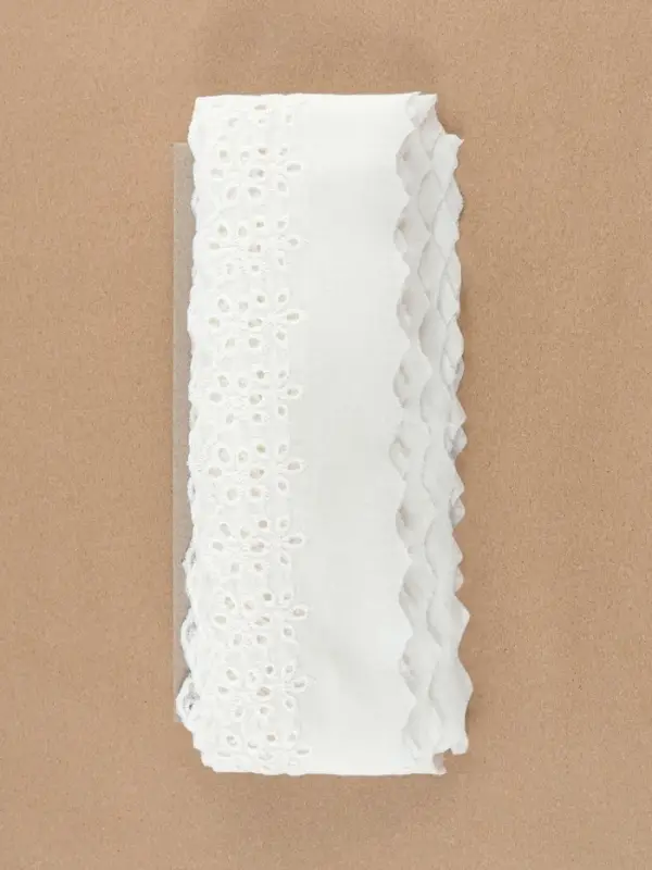 Кружево шитьё, 75 мм, 13.7&plusmn;1 м, белое