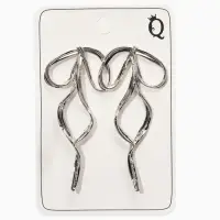 Серьги "Бантик", цвет серебро