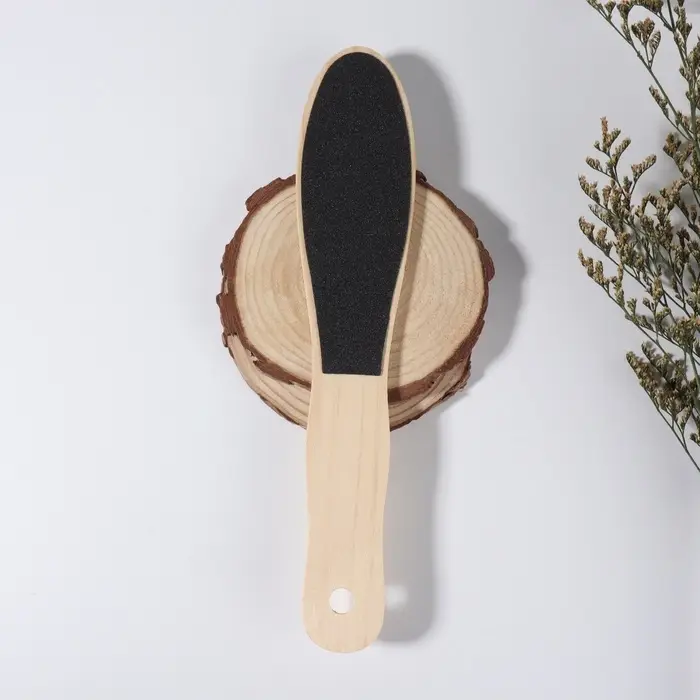 Пилка для пяток, наждачная, двусторонняя, 23.6 см, деревянная