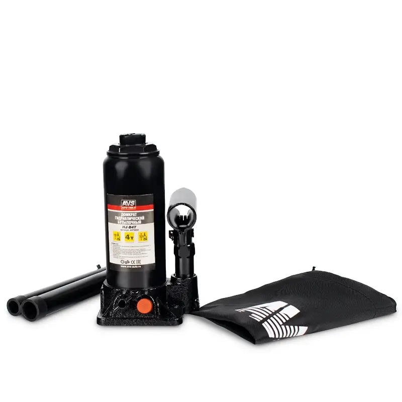 Домкрат гидравлический AVS HJ-B4T, 4т, 180-350мм. с клапаном (сумка, ремкомплект)