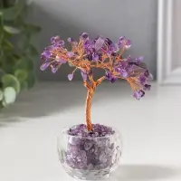 Сувенир "Дерево в стекле" 81 камень 5,5х5,5х12,5 см