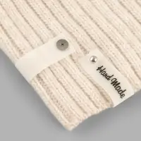 Бирка с кнопкой Hand made, 8&times;1.5 см, 10 шт., белая, чёрная