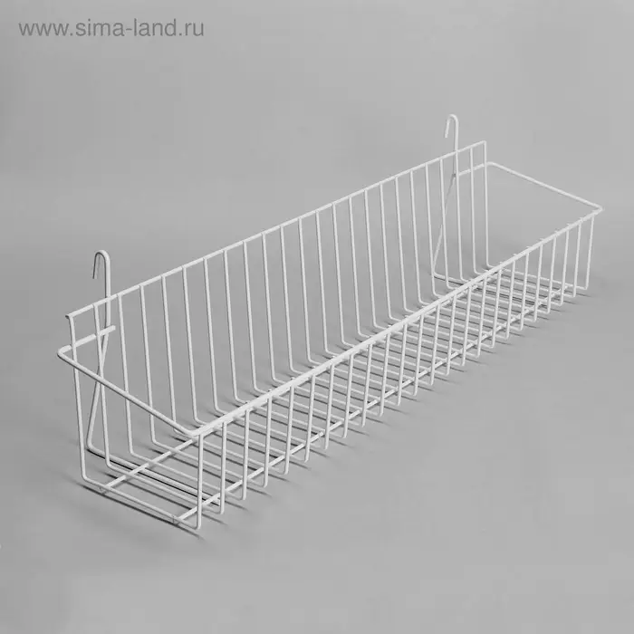 Корзина на сетку, малая, 60&times;16&times;16 см, цвет белый