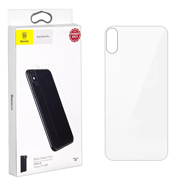 Защитное стекло iPh XS назад 0.33mm Baseus прозрачное