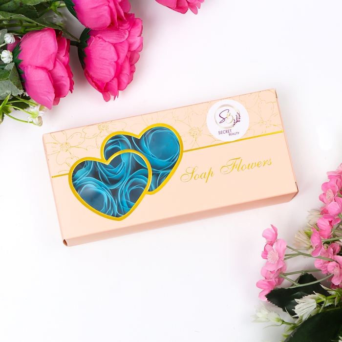 Мыльные розочки, синие, набор 10 шт. Мыльные розочки, синие, набор 10 шт.