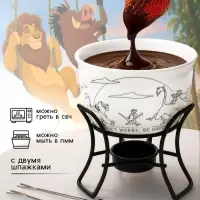 Фондю керамическое, 2 шпажки, &laquo;Милые персонажи&raquo;