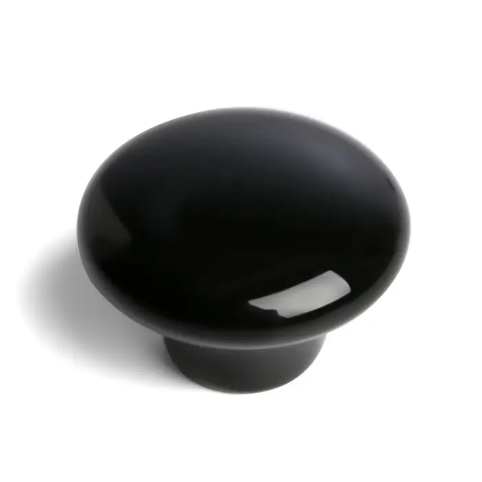 Ручка-кнопка BOWL Ceramics 002, d=38, керамическая, черная Ручка-кнопка BOWL Ceramics 002, d=38, керамическая, черная