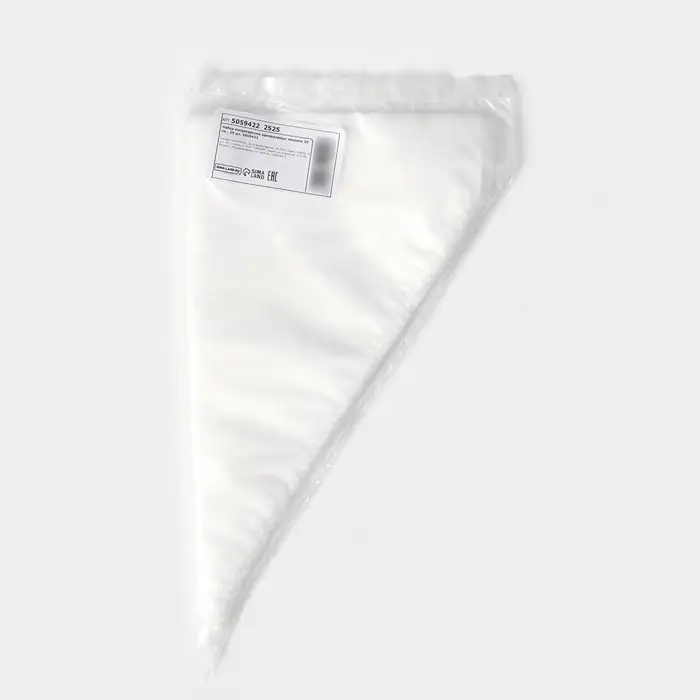 Набор кондитерских одноразовых мешков, 25 шт., 25 см, прозрачный
