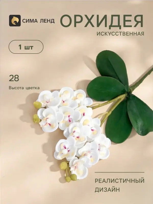Цветы искусственные &laquo;Орхидея королевская&raquo;, 3.5&times;28 см, белые