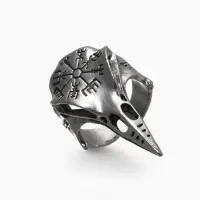 Кольцо &laquo;Коготь&raquo;, череп хищника, цвет чернёное серебро, безразмерное