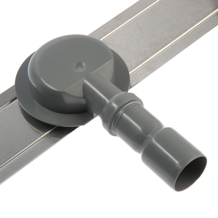 Трап ZEIN engr, c флaнцeм свободного вращ 360°, 7*60 см, d=40/50 мм, нерж сталь, сатин