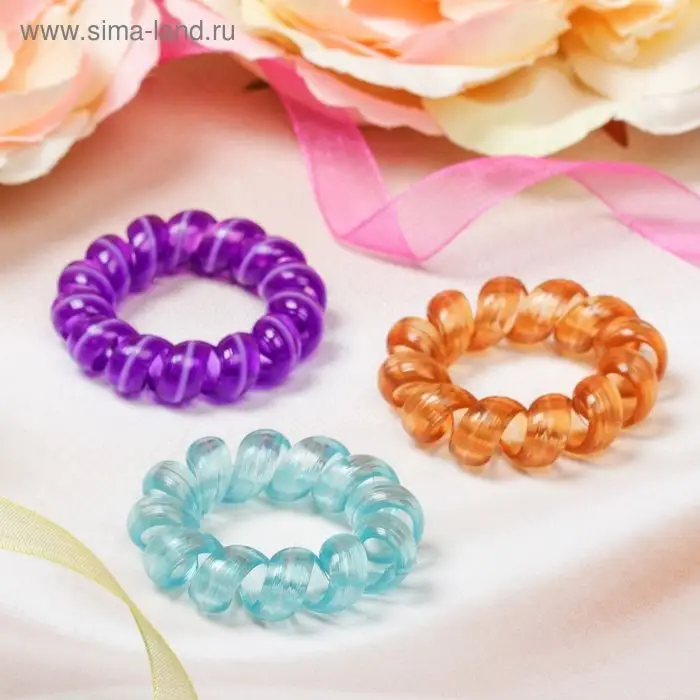 Резинка для волос  Резинка для волос "Пружинка" полоса, микс