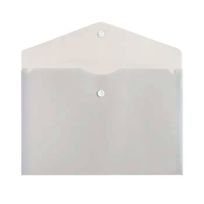 Папка-конверт на кнопке А5, 180 мкм, Calligrata Office, полупрозрачная, дымчатая (серая)