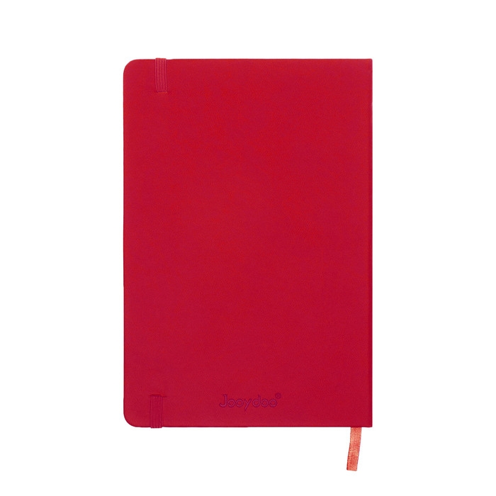 Ежедневник недатированный A5, 140л, клетка, кожзам, на резинке, черный срез, Фуксия