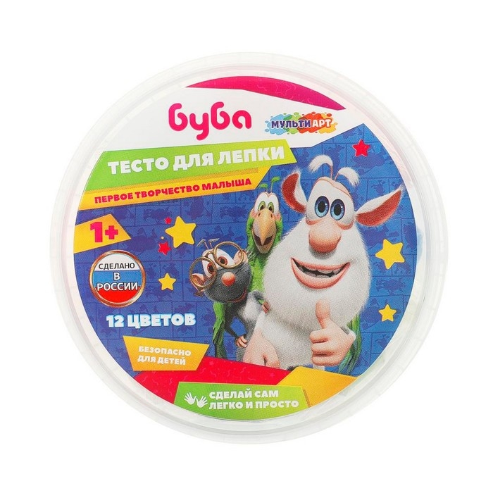 Тесто для лепки в ведре «Буба», 12 цв.