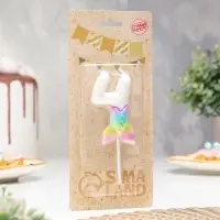 Свеча для торта &laquo;Рыбка исполнения желаний&raquo;, цифра 4, белая