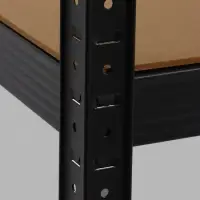 Стеллаж металлический для склада напольный, 5 полок, 180&times;90&times;40 см, чёрный