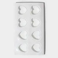 Форма для муссовых десертов и выпечки KONFINETTA &laquo;Сердца&raquo;, 30&times;17.5&times;3 см, 8 ячеек (6.2&times;6 см), силикон, белая