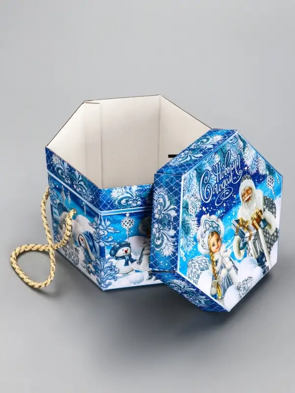 Подарочная новогодняя коробка &laquo;Краски зимы&raquo;, для сладких подарков, 18&times;18&times;14 см