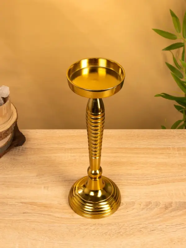 Подсвечник "Силуэт" 13х13х36 см, алюминий, цв. золото