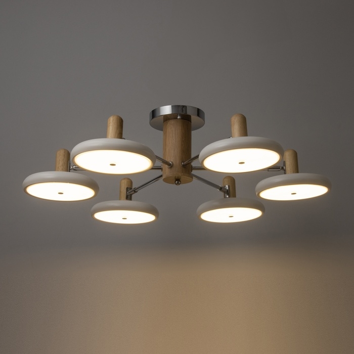 Люстра Люстра "Джулия" 6хLED 144Вт 3000-6000К бело-хромовый 80х80х22 см