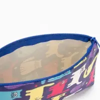 Косметичка - пенал &laquo;Котики&raquo;, на молнии, плоская, с рисунком, разноцветная